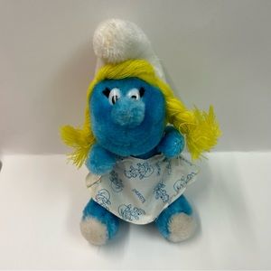 Peyo Wallace‎ Berrie & Co 1981 Smurfette Plush Doll Vintage.